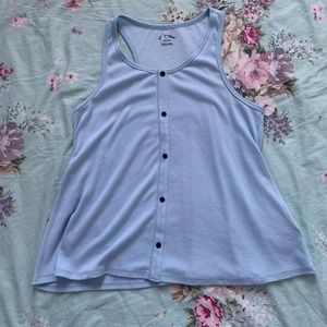Blue Button Tank Top